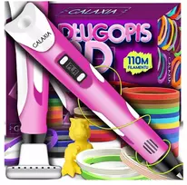 GALAXIA 3D PEN Vaikams 3D PRINTER PEN rinkinys ir PLA KASETĖS 110 METRU