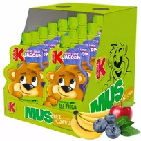 Kubuś Mikė vaisių putėsiai su obuolių-bananų-mėlynių skonio 100 g x 12 vnt.