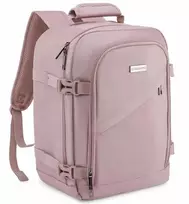 Zagatto Kelioninė kuprinė lėktuvui 40x30x20 cm su laptopo skyriumi, lengvas rankinis bagažas Ryanair / Wizz Air, rožinė