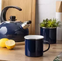 Emaliuotas puodelis su rankena, indukcinis puodas, dujinis Altom Design, tamsiai mėlynas, 0,5l