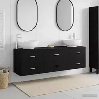 Vonios baldų rinkinys 3 vnt. Juoda 161 x 44,5 x 80 cm