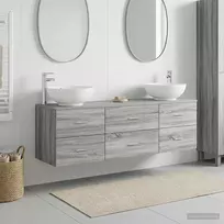 Vonios baldų rinkinys 3 vnt. Pilka Sonoma 49,5 x 44,5 x 65 cm