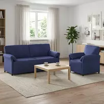 Sofa Sofos komplektas 2 vnt. Policijos mėlyna Aksomas