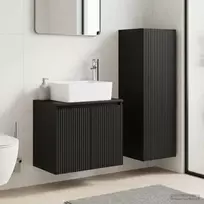 Vonios baldų rinkinys 2 vnt. Juoda 33 x 34,5 x 100 cm