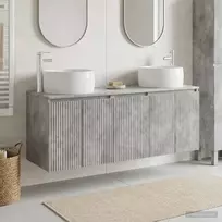 Vonios spintos komplektas 3 vnt. Betono pilka