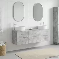 Vonios baldų rinkinys 3 vnt. Betono pilka 49,5 x 44,5 x 65,5 cm