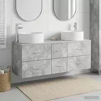 Vonios baldų rinkinys 3 vnt. Betono pilka 49,5 x 44,5 x 65,5 cm