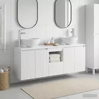 Vonios spintos komplektas 3 vnt. Balta 129 x 35 x 80 cm