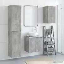 Vonios baldų rinkinys 3 vnt. Betono pilka 33 x 34,5 x 160 cm