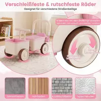 Promotions 3 viename vaikų stumdomas automobilis su virve ir daiktadėže 67,3x28x34,8 cm rožinis