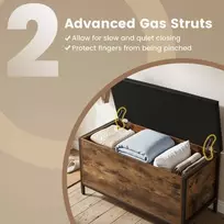 TV staliukas Promotions Laikymo suolas su dirbtinės odos sėdyne 81x41x51 cm, kaimiškos rudos/spalvos juoda