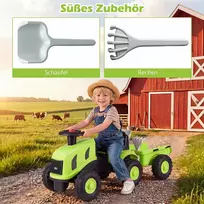 Promotions Vaikiškas stumdomas automobilis su priekaba ir vaikštyne, 88x35x35 cm, žalia/juoda