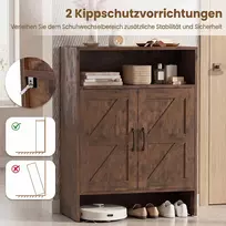 Promotions Batai laikymo spintelė su atvira lentyna 70x35x95 cm balta/natūrali ruda