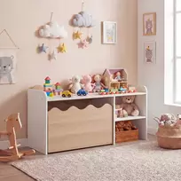 Promotions Vaikiškas stalas ir suoliukas, 89,5x40x45 cm, natūralios/ baltos spalvos
