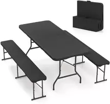 Promotions Sulankstomas sodo stalas su 2 suolais, komplektas 180x74x75 cm, kavos spalvos