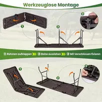 Promotions Sulankstomas sodo stalas su 2 suolais, rinkinys 180x74x75 cm, rudas