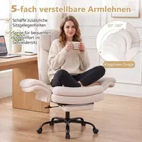 Promotions Ergonomiškas biuro kėdė su ištraukiama pakoja balta