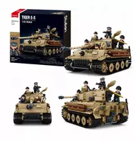 Sluban Blocks Tank German Tiger 1:35 943 el Military Army B1533 modelis