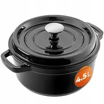 Kadax EMALINIS KETUS PUODAS 4,5L SU DANGIU DUJINĖ KROSTELĖ JUODA 23cm