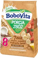BoboVita 7 dribsnių porcija Pienas Grūdų ir avižų košė Braškių bananas 210g