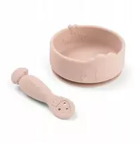 Done By Deer Padarė Deer Silikoninis dubuo su siurbimo taurele ir Spoon Sheepy P