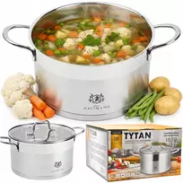 Karl Hausmann INDUKCINIS PUODAS DUJINIS PLIENAS 18/10 2,6L 18cm INDUKCINIAI PUODAI SU DANGIU