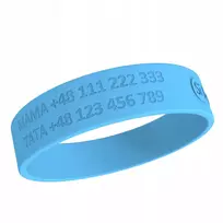 Siband vaiko asmens tapatybės kortelės apyrankė PRASTOS saugos telefono numeris