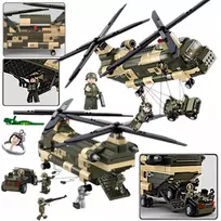 Sluban Mūrinis malūnsparnis CHINOOK CH-47 KARINIS TRANSPORTAS SRAIGTASPARNIS 5 FIGŪROS