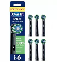 6 x Oral-B Pro Cross Action Juodas EB50BRX šepetėlio galvutė