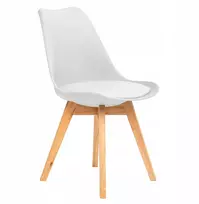 FURNIFY BJÖRN | Skandinaviška kėdė svetainei, valgomajam, biurui, BALTAI su čiaupu.