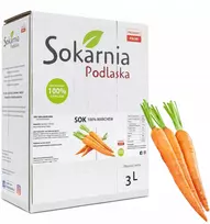 Sokarnia Podlaska MORKŲ SULTYS 3L, PRESUOTA 100% MORKŲ Vaikams, Natūrali, Be priedų