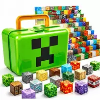 Magnetinės plytos PIXEL BOCKS BIG SET 100 Elements Figūros Lagaminas