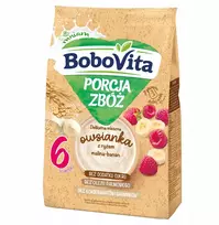 BOBOVITA GRŪDŲ PIENO KOŠĖS PATIEKIMAS SU RYŽIŲ AVIEČIŲ BANANU 210g