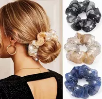 HAIR RIES 3 VIENETĖS Blizgantys ELASTINGI KRISTOLINIAI PRIEDAI
