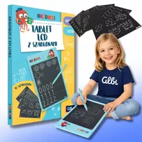 LCD planšetinis kompiuteris su 5 ŠABLONAIS ir rašikliu vaikams nuo 5 metų OKIDOKI ALBI EDUCATIONAL