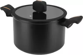 AUKŠTAS PUODAS 22cm 5,5l NERO GALICJA NEPRIKLANTAS INDUKCIJA su dangčiu