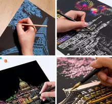 Magic Scratch Card Dubajaus Scratch Art plakatas A3 40,5 x 28,5 cm