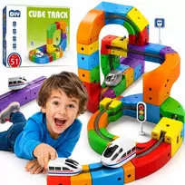MALLE „Magic Track“ traukinio magnetiniai bėgių magnetiniai blokai „pasidaryk pats“ 51 El USB