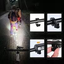Galingas LED priekinis dviračio žibintas 9000 lm, IPX5, 2000 mAh, USB-C