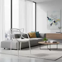 Artseries Balta LOFT Moderni skandinaviška ažūrinė kėdė virtuvei, svetainei, terasai