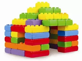 Marioinex BLOKAI STATYBINĖS PLYTOS POLIKOS SPALVOTAS JUNIOR 60 EL, 12 mėn+