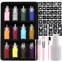 GLITTER TATTUOS „Pasidaryk pats“ šablonų rinkinys, skirtas VAIKAMS, KŪRYBINIŲ RAŠTŲ RINKINYS