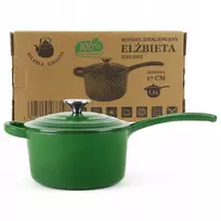 Silesia Emalia Emaliuotas ketaus puodas 17,5 cm žalios spalvos INDUKCINĖ DUJINĖ ORŠTINĖ