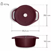 Ketaus puodas 6,5 l 33 cm Springlane Cocotte indukcinė orkaitė