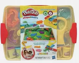 PLAY-DOH Shape Learn SET Lagaminų žaidimo tešlos formelės 6 VŪZIO priedai