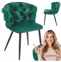 Monovo Pinta veliūrinė kėdė valgomojo buteliukui Žalias Glamour Velvet PLOTI 2