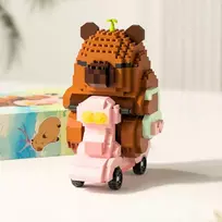 Skibi Store „Capybara“ statybinių blokų rinkinys, paspirtukas, variklio figūrėlė, statybinės plytos, dovana