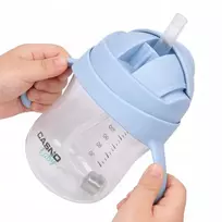 Vaikiškas buteliukas, nepralaidus vandens butelis su šiaudeliu, Tritan be BPA Casno 240 ml, 6m