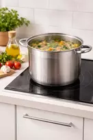 NERŪDIJANČIO PLIENO PUODAS 10L GASTRO INDUKCINIS 26CM AUKŠTAS DIDELIS ROSSNERIS