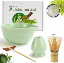 ARBATA MATCHA RINKINYS 6 DALIŲ DUBENIS ATLIEKŲ ŠAUKŠTAS KERAMINIS RINKINYS